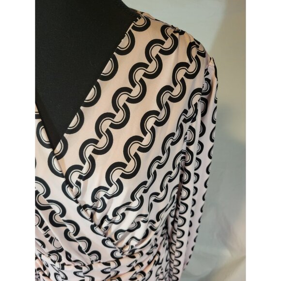 Jolie Moi Size 16 Geometric Pink L/S Dress - Picture 2 of 6
